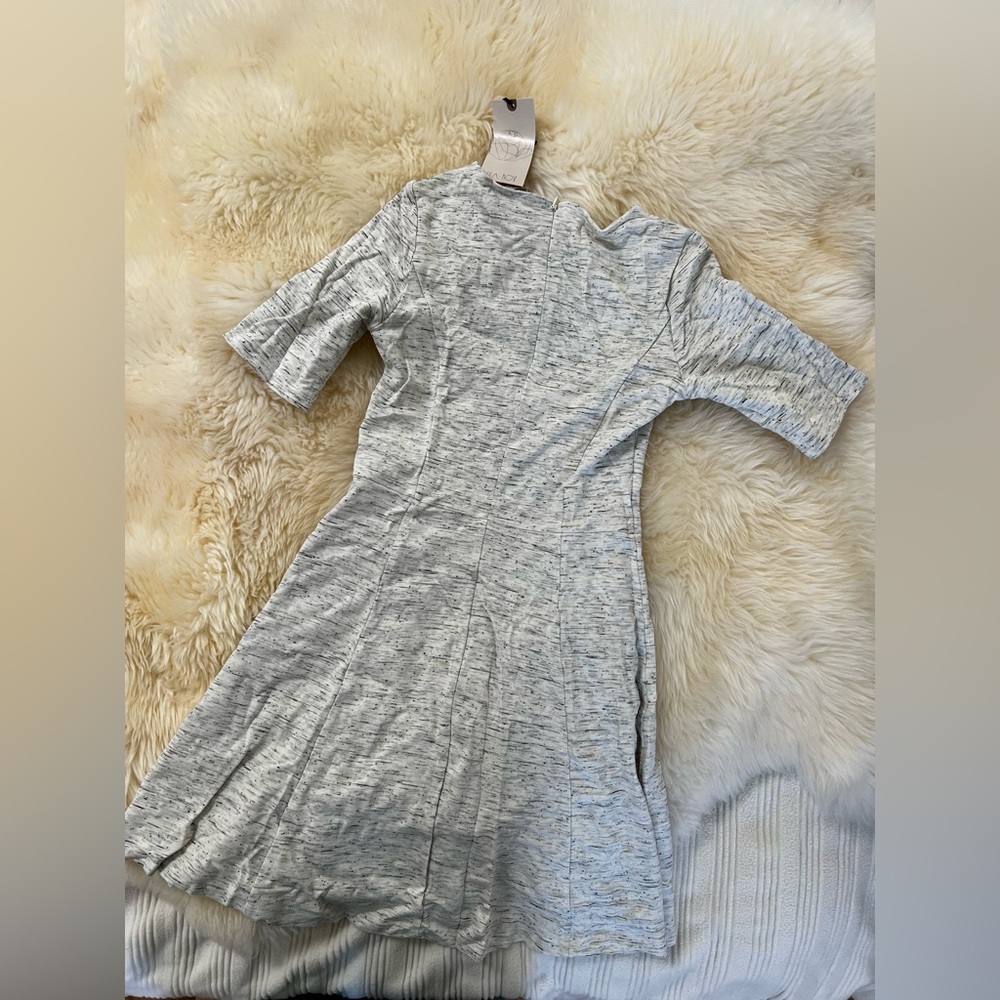Lila Rose Gray A-Line Dress with Sleeves